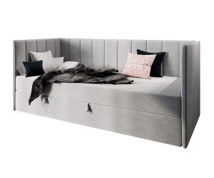 MILENA Jugendcouch 100x200 cm, Jugendbett, Einzelbett mit Bettkasten und Matratze