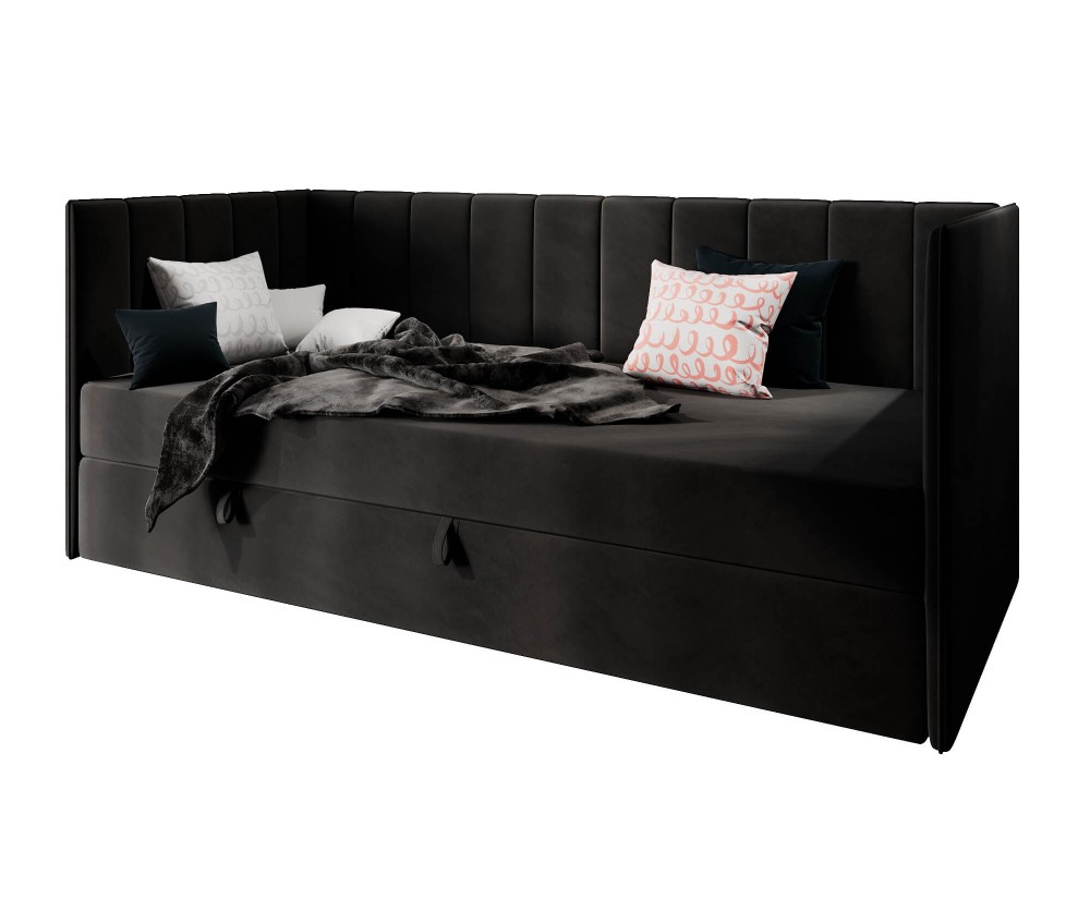 Jugendcouch 100x200 cm mit Bettkasten und Matratze, Jugendbett MILENA 2M
