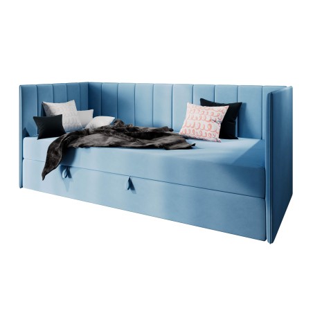 MILENA Jugendcouch 100x200 cm, Jugendbett, Einzelbett mit Bettkasten und Matratze