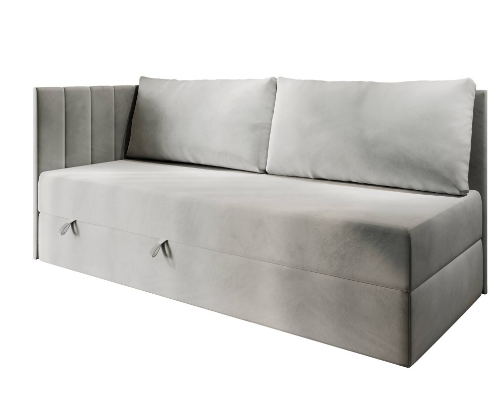 Einzelbett 100x200 cm mit RÜCKENKISSEN, Polsterbett mit Bettkasten, Farbvarianten, Schlafsofa INTARO A27 Einzelbett 100x200 cm mit RÜCKENKISSEN, Polsterbett mit Bettkasten, Farbvarianten, Schlafsofa INTARO A27