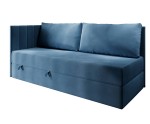 Einzelbett 100x200 cm mit RÜCKENKISSEN, Polsterbett mit Bettkasten, Farbvarianten, Schlafsofa INTARO A27