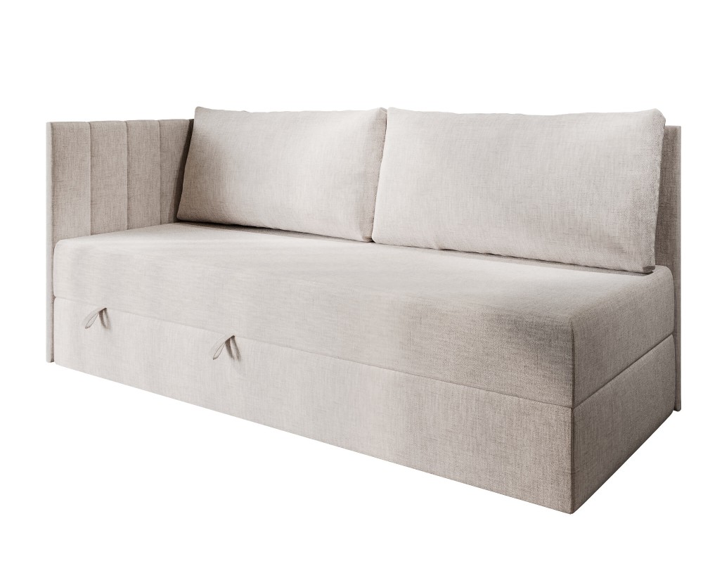 Einzelbett 100x200 cm mit RÜCKENKISSEN, Polsterbett mit Bettkasten, Farbvarianten, Schlafsofa INTARO A27 Einzelbett 100x200 cm mit RÜCKENKISSEN, Polsterbett mit Bettkasten, Farbvarianten, Schlafsofa INTARO A27
