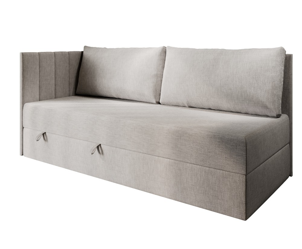 Einzelbett 100x200 cm mit RÜCKENKISSEN, Polsterbett mit Bettkasten, Farbvarianten, Schlafsofa INTARO A27 Einzelbett 100x200 cm mit RÜCKENKISSEN, Polsterbett mit Bettkasten, Farbvarianten, Schlafsofa INTARO A27