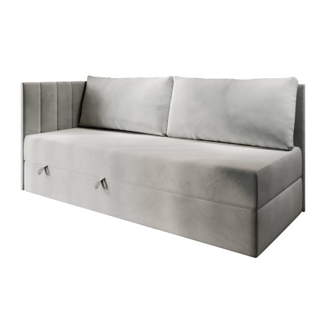 Schlafsofa 120x200 cm mit RÜCKENKISSEN, Polsterbett mit Bettkasten, Farbvarianten, Einzelbett INTARO A27