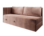 Schlafsofa 120x200 cm mit RÜCKENKISSEN, Polsterbett mit Bettkasten, Farbvarianten, Einzelbett INTARO A27
