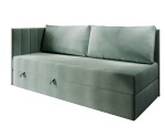 Schlafsofa 120x200 cm mit RÜCKENKISSEN, Polsterbett mit Bettkasten, Farbvarianten, Einzelbett INTARO A27