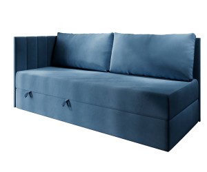Schlafsofa 120x200 cm mit RÜCKENKISSEN, Polsterbett mit Bettkasten, Farbvarianten, Einzelbett INTARO A27