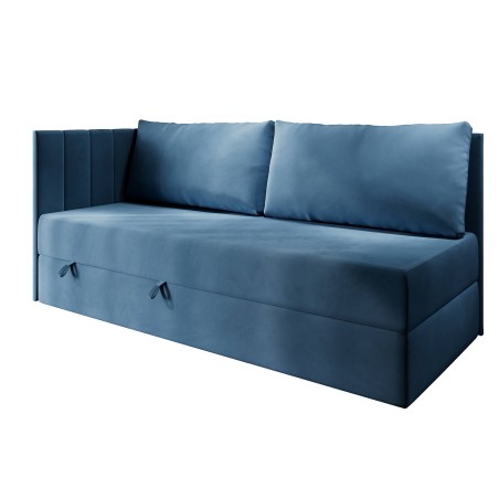 Schlafsofa 120x200 cm mit RÜCKENKISSEN, Polsterbett mit Bettkasten, Farbvarianten, Einzelbett INTARO A27