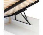 Ehebett 160x200 cm für Schlafzimmer, mit Matratze und Topper, Boucle-Stoff, FERRO 71
