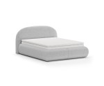 Ehebett 160x200 cm für Schlafzimmer, mit Matratze und Topper, Boucle-Stoff, FERRO 71 Ehebett 160x200 cm für Schlafzimmer, mit Matratze und Topper, Boucle-Stoff, FERRO 71