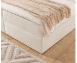 Boxspringbett 140x200 cm mit Bettkasten für Schlafzimmer, Boucle-Stoff, PRATO K31