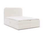 Großes Kontinentalbett 200x200 cm mit Bettkasten, Boxspringbett, Boucle-Stoff, PRATO K31