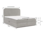Großes Kontinentalbett 200x200 cm mit Bettkasten, Boxspringbett, Boucle-Stoff, PRATO K31