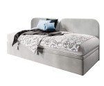 Polsterbett 80x180 cm mit Bettkasten und komfortabler Rückenlehne, Jugendbett OLIVIA 2R