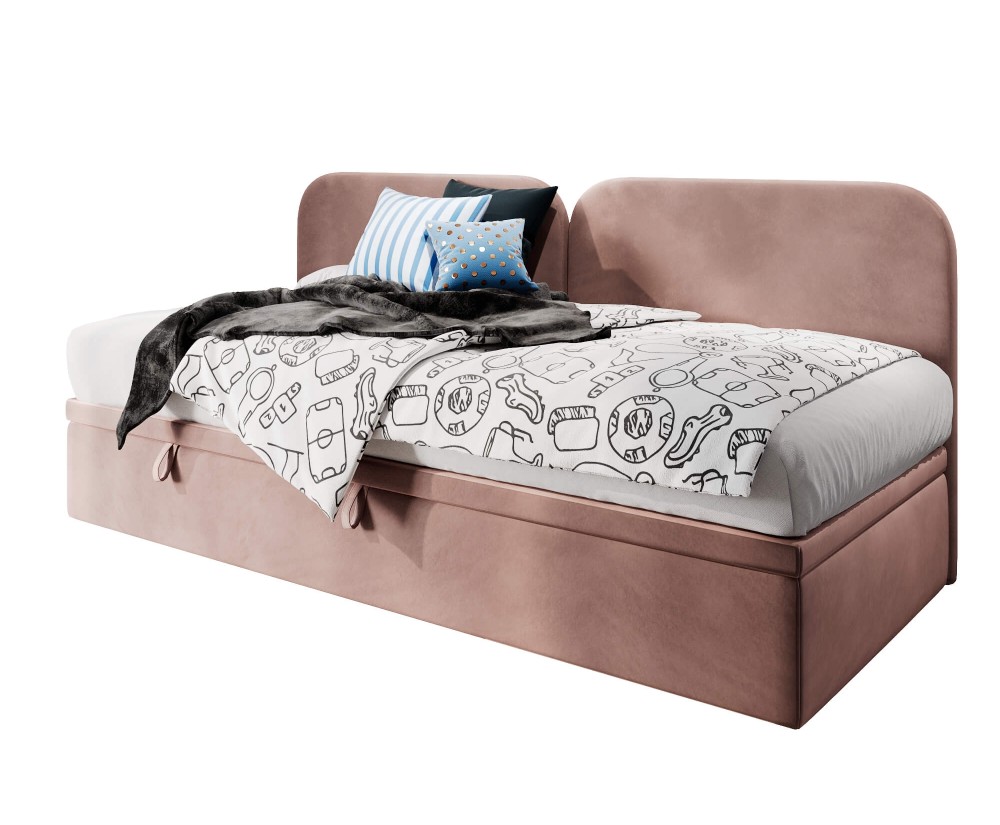 Polsterbett 90x200 cm, Kinderbett, Jugendbett, Seitenblende abgerundet, OLIVIA 2R Polsterbett 90x200 cm, Kinderbett, Jugendbett, Seitenblende abgerundet, OLIVIA 2R