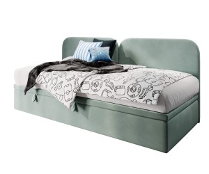 OLIVIA Polsterbett 90x200 cm, Kinderbett, Jugendbett, Seitenblende abgerundet