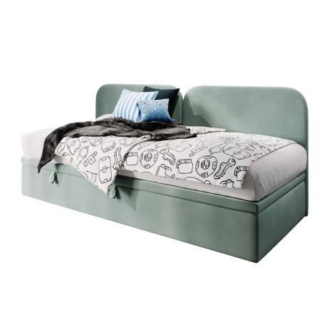 OLIVIA Polsterbett 90x200 cm, Kinderbett, Jugendbett, Seitenblende abgerundet