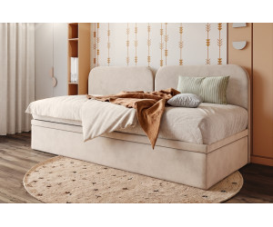 OLIVIA Singlebett 100x200 cm, Polsterbett, Jugendbett, Seitenblende abgerundet