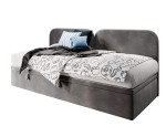 Singlebett 100x200 cm, Polsterbett, Jugendbett, Seitenblende abgerundet, OLIVIA 2R