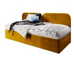 Singlebett 100x200 cm, Polsterbett, Jugendbett, Seitenblende abgerundet, OLIVIA 2R