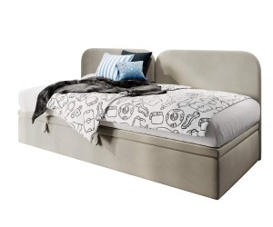 OLIVIA Singlebett 100x200 cm, Polsterbett, Jugendbett, Seitenblende abgerundet