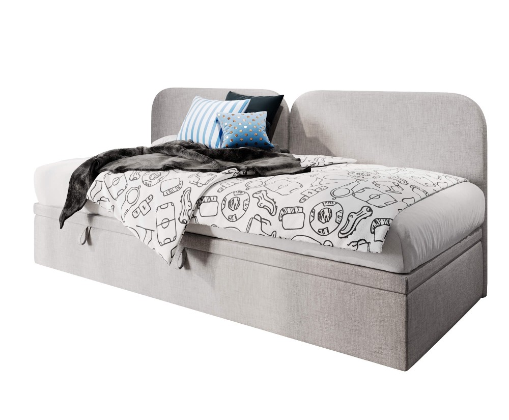 Einzelbett 120x200 cm, Polsterbett, Jugendbett, Seitenblende abgerundet, OLIVIA 2R Einzelbett 120x200 cm, Polsterbett, Jugendbett, Seitenblende abgerundet, OLIVIA 2R