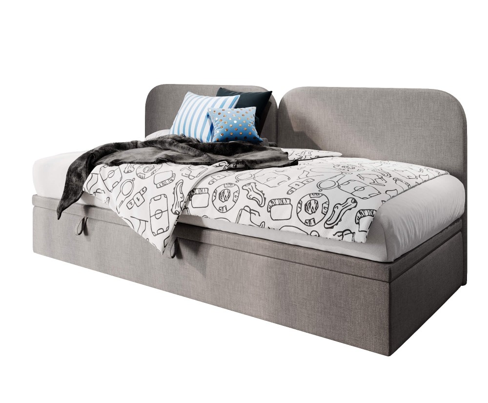 Einzelbett 120x200 cm, Polsterbett, Jugendbett, Seitenblende abgerundet, OLIVIA 2R Einzelbett 120x200 cm, Polsterbett, Jugendbett, Seitenblende abgerundet, OLIVIA 2R