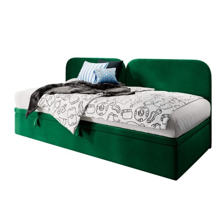 OLIVIA Einzelbett 120x200 cm, Polsterbett, Jugendbett, Seitenblende abgerundet