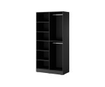 Drehtürenschrank Breite 101 cm zweitürig, Kleiderschrank, geriffelte Glasfronten, SVENBOX-F 