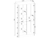 Drehtürenschrank Breite 101 cm zweitürig, Kleiderschrank, geriffelte Glasfronten, SVENBOX-F 