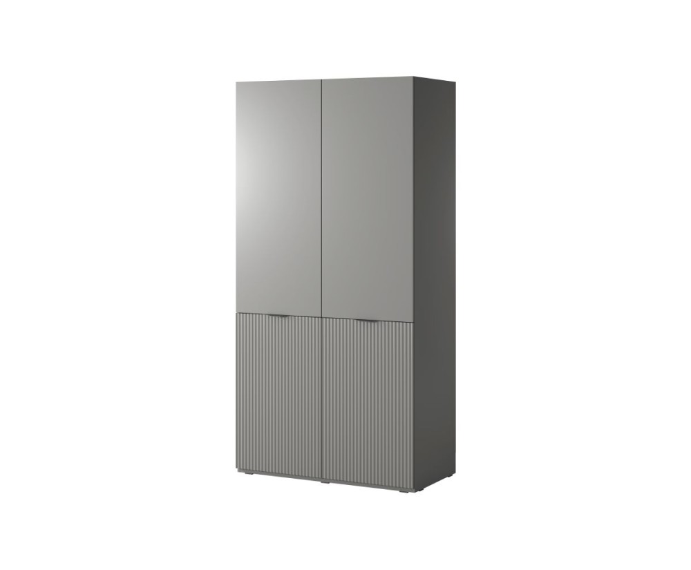 Drehtürenschrank Breite 101 cm zweitürig, Kleiderschrank, grau, SVENBOX-N 