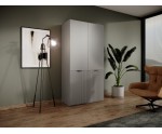 Drehtürenschrank Breite 101 cm zweitürig, Kleiderschrank, grau, SVENBOX-N 