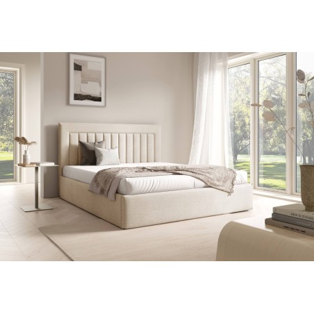 Polsterbett 140x200 cm, Ehebett, Doppelbett mit Bettkasten, PRATO T14