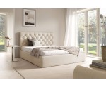 Polsterbett 140x200 cm im Glamour-Stil, Ehebett, Doppelbett mit Bettkasten, PRATO T17 