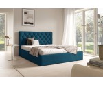 Doppelbett 180x200 cm im Glamour-Stil, Ehebett, Polsterbett mit Bettkasten, PRATO T17