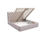 Doppelbett 180x200 cm im Glamour-Stil, Ehebett, Polsterbett mit Bettkasten, PRATO T17