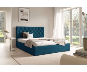 Doppelbett 180x200 cm im Glamour-Stil, Ehebett, Polsterbett mit Bettkasten, PRATO T17