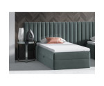 Hotelbett 90x200 cm, Einzelbett ohne Kopfteil mit Bettkasten, BONELL-Matratze, LARA 1M