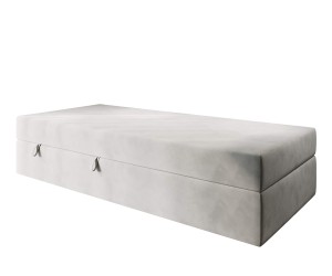Einzelbett 120x200 cm für Dachschräge, Hotelbett mit Bettkasten, BONELL-Matratze, LARA 1M