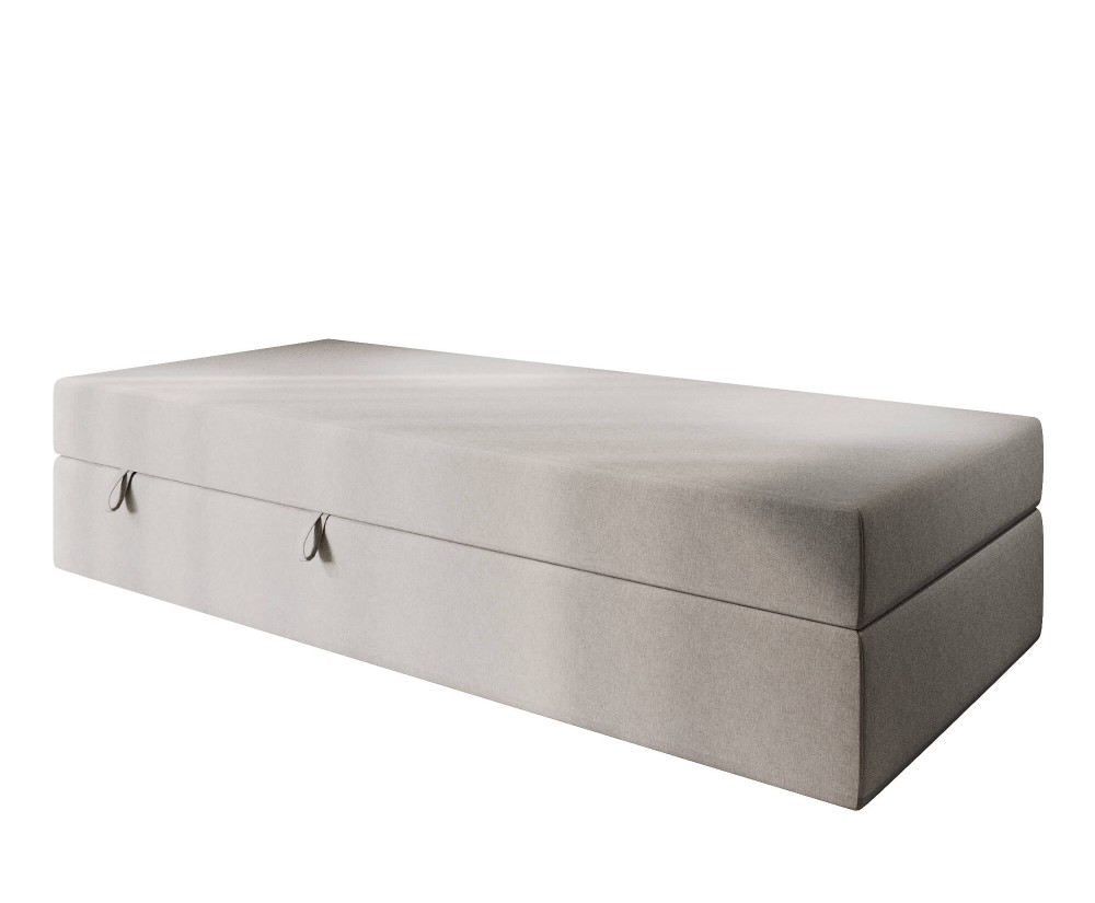 Einzelbett 120x200 cm für Dachschräge, Hotelbett mit Bettkasten, BONELL-Matratze, LARA 1M