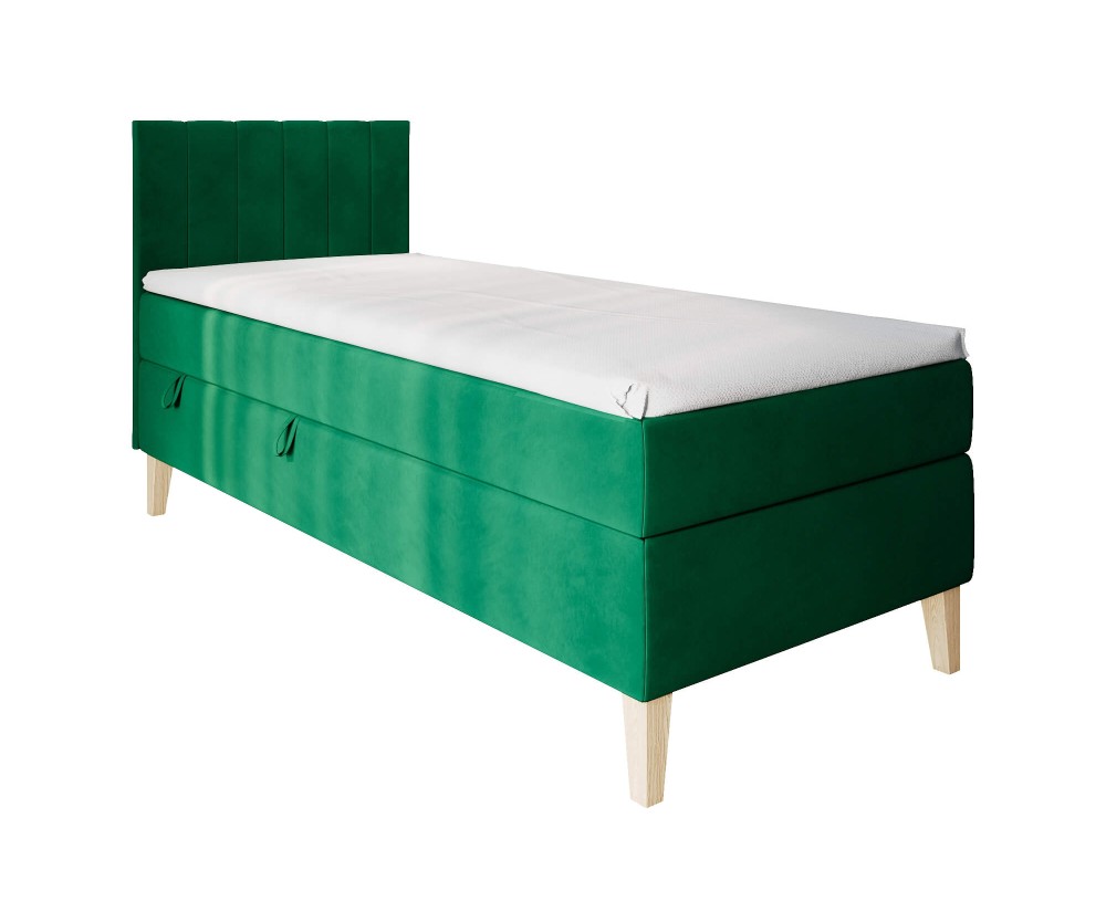 Boxspringbett, Einzelbett mit Bettkasten, Füße, MATRATZE zur Auswahl, INTARO A10