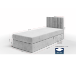 Einzelbett mit Bettkasten, Gleitfüße, MATRATZE zur Auswahl, Boxspringbett INTARO A10