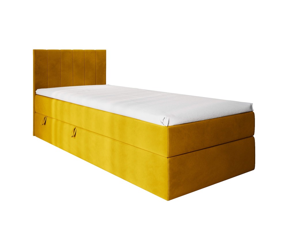 Einzelbett mit Bettkasten, Gleitfüße, MATRATZE zur Auswahl, Boxspringbett INTARO A10