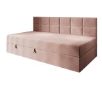Polsterbett 80x200 cm mit Bettkasten und Seitenblende, Jugendbett MEROO 2M