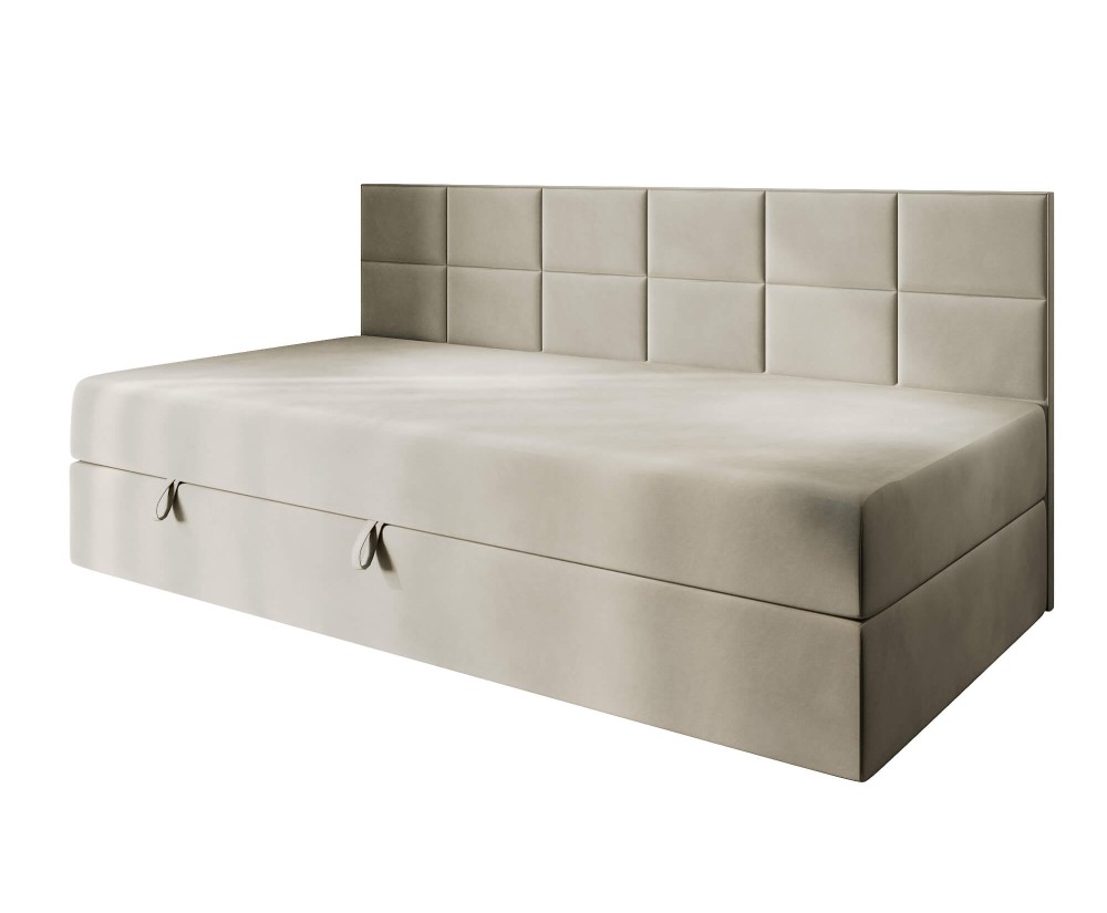 Polsterbett 80x200 cm mit Bettkasten und Seitenblende, Jugendbett MEROO 2M