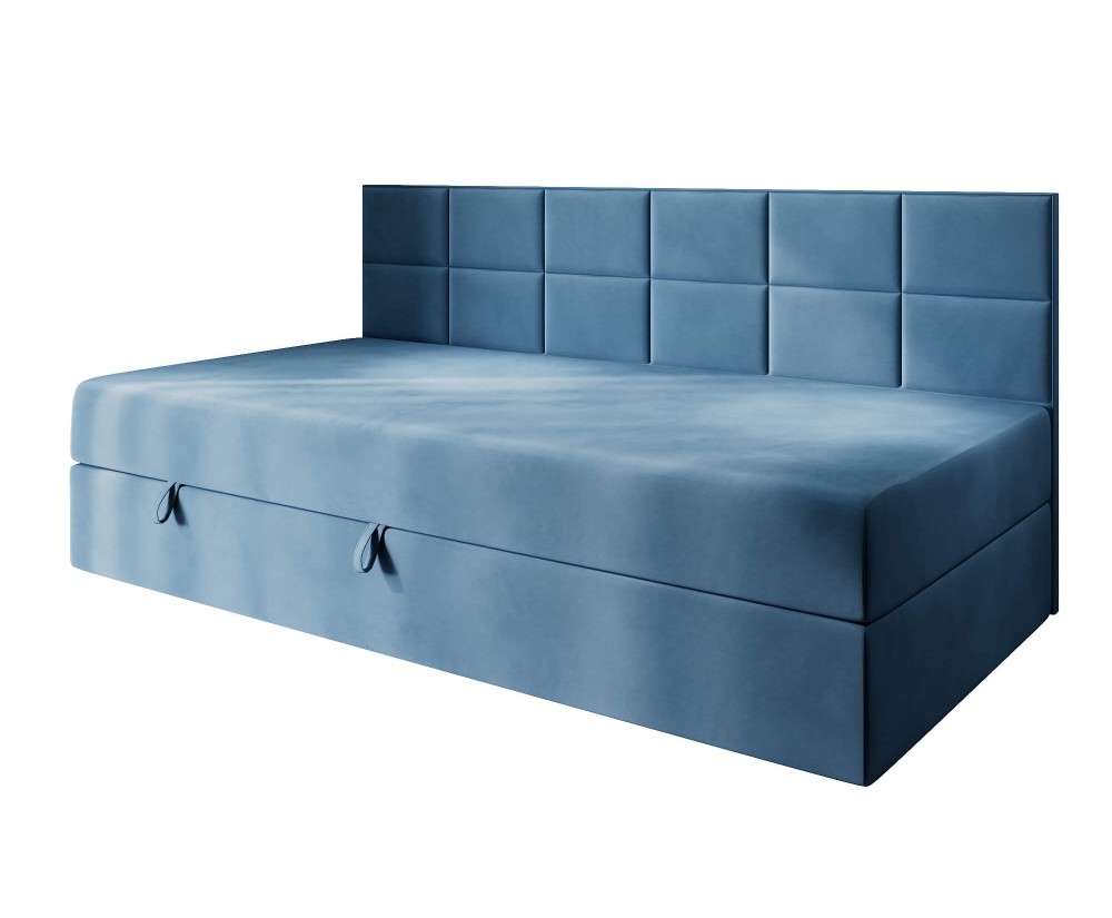Polsterbett 80x200 cm mit Bettkasten und Seitenblende, Jugendbett MEROO 2M