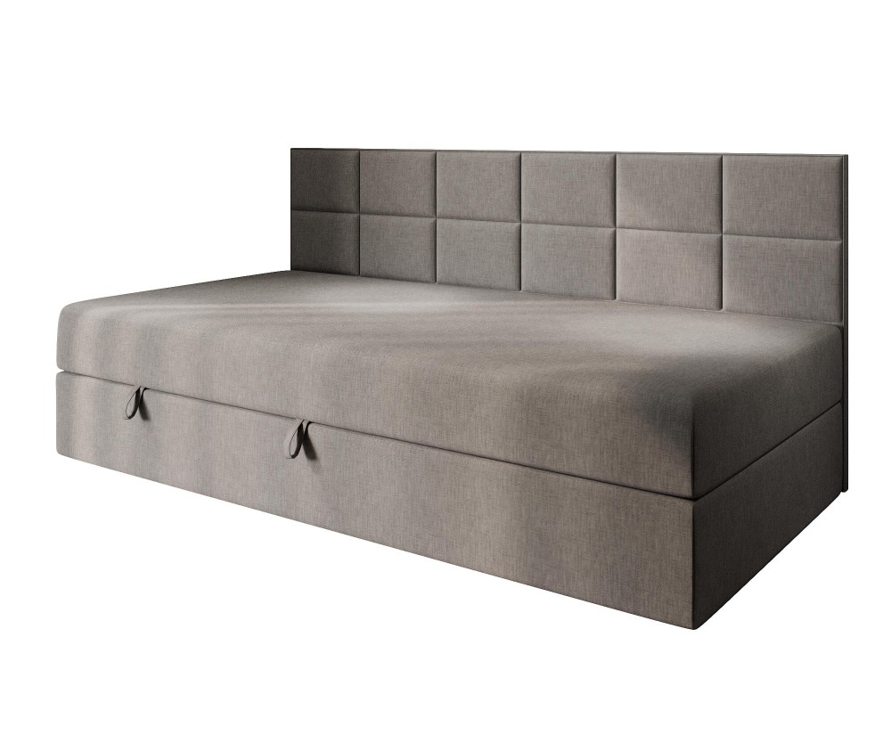 Polsterbett 80x200 cm mit Bettkasten und Seitenblende, Jugendbett MEROO 2M