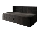 Schlafcouch 100x200 cm, Polsterbett, Einzelbett mit Bettkasten und Seitenblende, MEROO 2M Schlafcouch 100x200 cm, Polsterbett, Einzelbett mit Bettkasten und Seitenblende, MEROO 2M