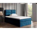 Kontinentalbett 80x200 cm, Jugendbett, Einzelbett mit Bettkasten, BONELL-Matratze, QUATTRO