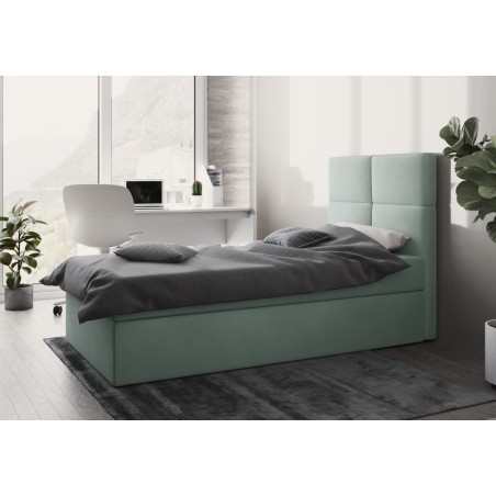 Hotelbett 90x200 cm, Boxspringbett, Einzelbett mit Bettkasten, BONELL-Matratze, QUATTRO